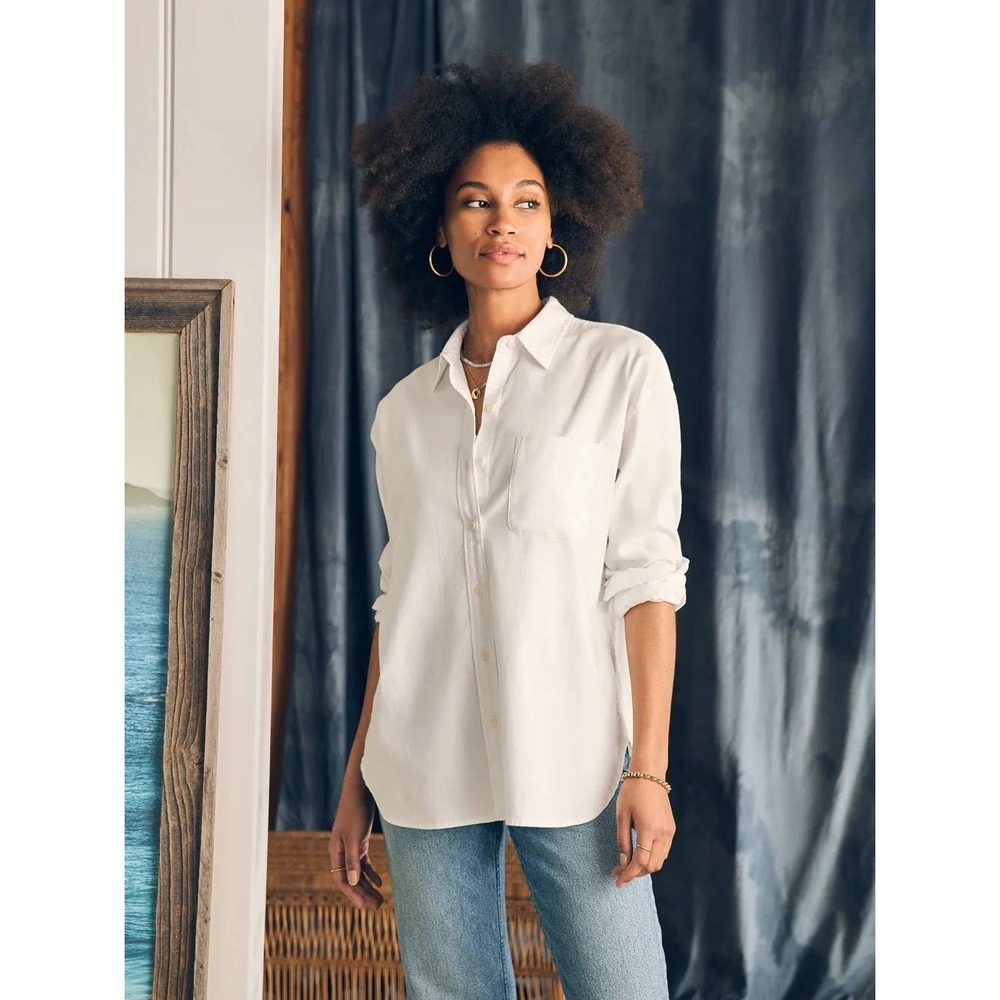 Faherty - Stretch Oxford Relaxed Shirt white dress long sleeve small
